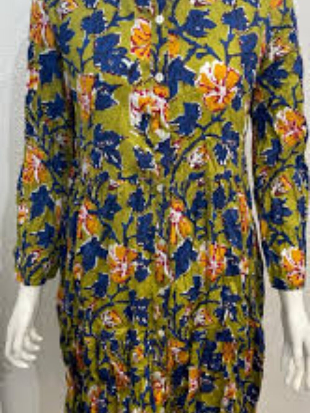 Colorful Floral Cotton Top in Yellow, Blue & Pink XL